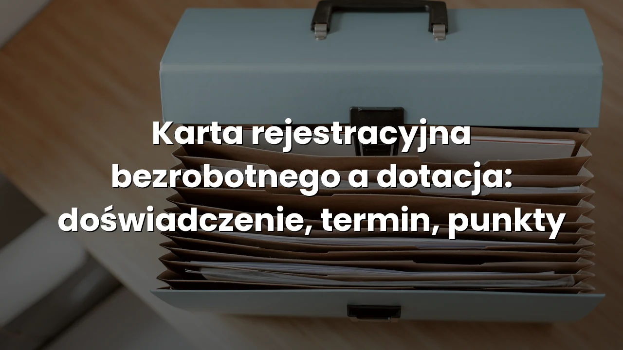 Karta rejestracyjna bezrobotnego a dotacja: doświadczenie, termin, punkty